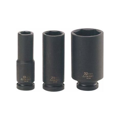 Vaso de Impacto Hexagonal Largo 1/2" de serie larga                 Tamaño 28 mm D1 40.0 mm D2 30.0 mm L 78.0 mm (1/2)