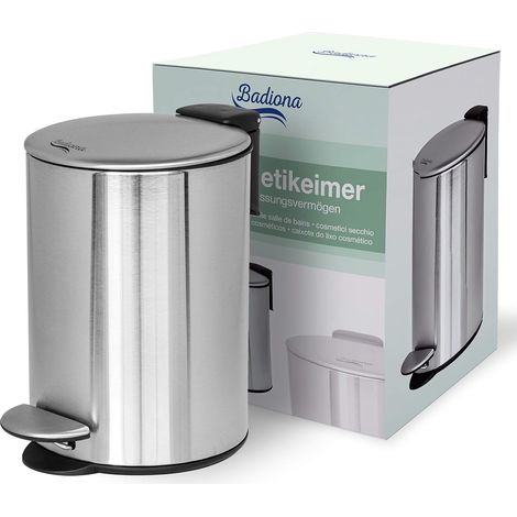 Poubelle salle bain Capacité de 3l - Acier Inoxydable (1/5)