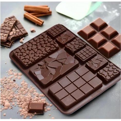 Moule Tablette Chocolat Dubai, Lot de 2 Moules en Silicone pour Chocolat, Barres de Bonbons et Cires Fondues (1/5)