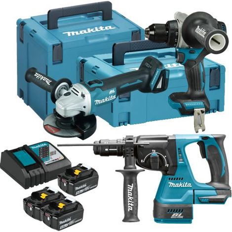 Makita zestaw combo 18v dlx3202tj (dhp492, dga506, dhr243) 3x5,0ah 2xmp