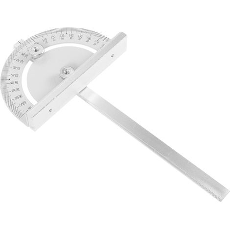 Rapporteur D’angle pour Scie Circulaire de Table en Acier Argenté Bras Long Pliant, Écrou Moleté de Blocage, Usage Menuiserie, Finition Résistante à Rouille (1/5)