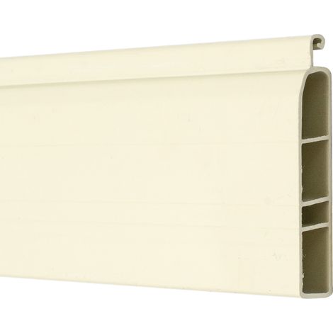 Blindabschlussleiste "PR24", 2 Meter lang, 52x9mm breit, passend für 39mm und 52mm Lamellen, aus elfenbeinfarbenem PVC