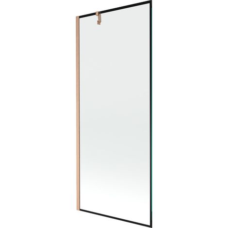 Mexen Next mampara de bañera de 1 hoja 80 x 150 cm, marco negro, cobre cepillado - 895-080-000-00-70-65 (1/5)