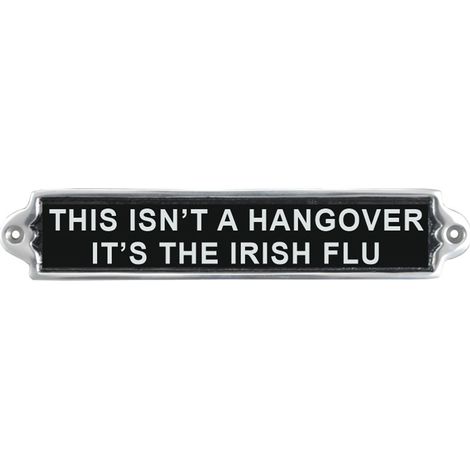 "This isn't a Hangover It's the Irish Flu" Wall Plaque - Aluminium - L1 x W25 x H6 cm