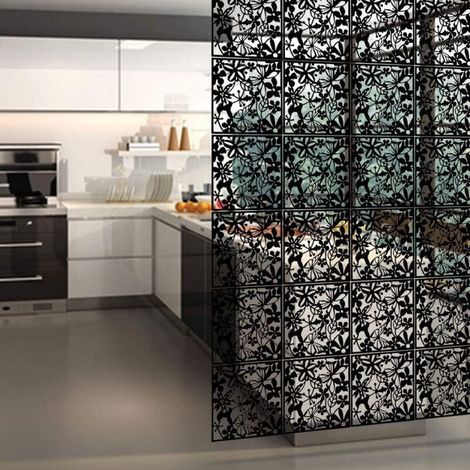 Lot de 12 paravents à suspendre en PVC - pour décoration de salon, salle à manger, bureau, hôtel et bar - 40 x 40 cm (épaisseur : 0,8 mm par pièce) H136 (1/5)