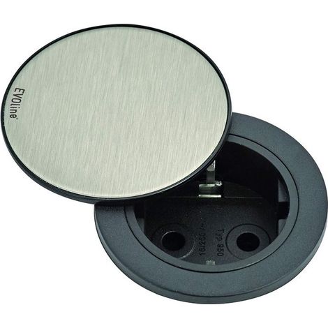 EVO LINE Presa Singola Compatta One 1 Schukocoperchio Inox