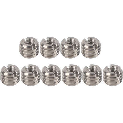 10 pièces Kit d'Inserts Filetés, Femelle M4 x 0.7, Mâle M8 x 1.25, Longueur 6mm/0.2in, Inserts d'Écrou en Acier Inoxydable pour Turbines à Vapeur d'Automobiles d'Aviation, Noix (1/5)