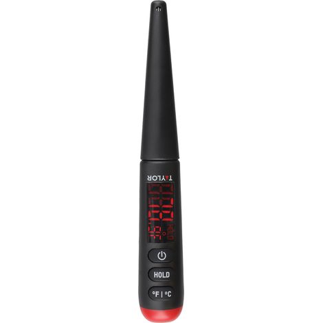 Taylor Pro Termómetro Digital para Alimentos Sonda con Pantalla LED Brillante, Ideal para Carne y Pescado, Plástico / Acero Inoxidable, Negro, 24.5cm