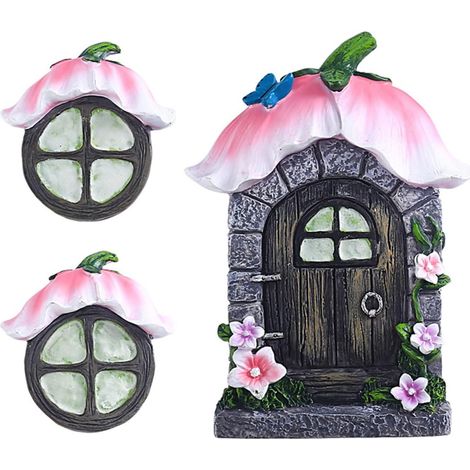 Fée Porte de Jardin Miniature pour Arbres, Accessoires GNOME, Décoration Maison Arbre, Porte de Fée Fleur (1/5)
