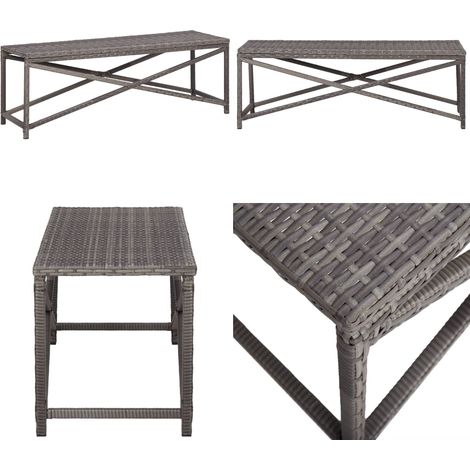 Panchina da Giardino 120 cm in Polyrattan Grigio - Panchina da esterno - Panchina in polyrattan