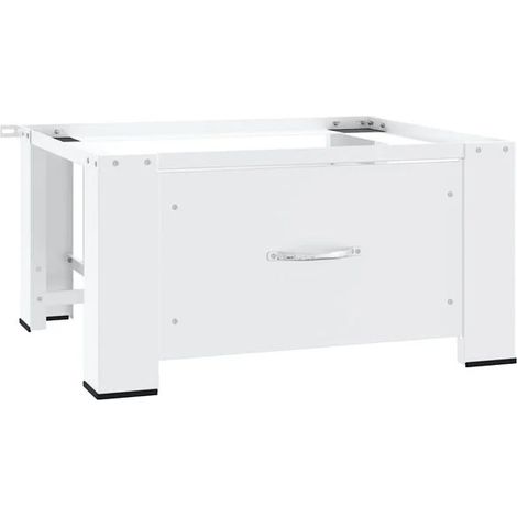Socle pour lave-linge avec tiroir, blanc (1/5)