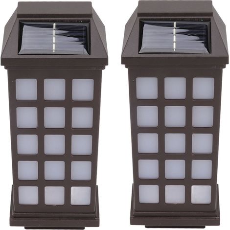 Lot de 2 appliques solaires murales avec lumière LED blanche et commande intelligente, idéales pour décorer terrasses et jardins. (1/5)