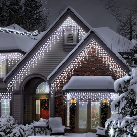 Christmas Outdoor Icicle Chasing Lights - 400 Led's - White (1/2)
