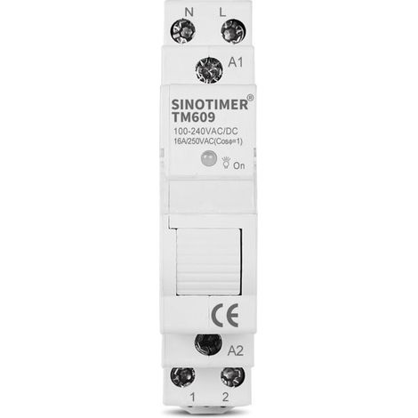 TM609 Smart WiFi Timer per guida DIN, controllo remoto tramite smartphone con app Tuya, modulo relè programmabile da 16 A 100-240 V CA per sistemi di domotica e controllo. (1/5)