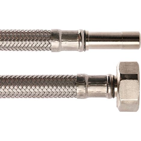 Tubo Di Connessione Sanitaria 300 Mm Cromato Dado 1/2" (1/4)