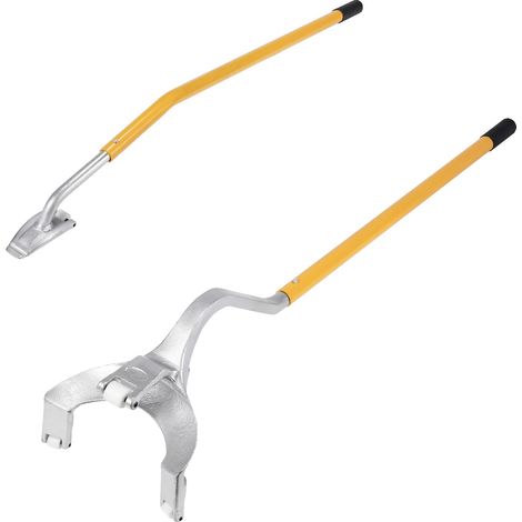Juego de 3 herramientas para cambio de neumáticos, compatible con vehículos medianos y pesados, color amarillo. (1/2)