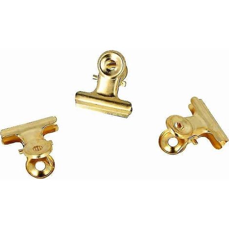 6 pinces à cheveux Bulldog dorées 2,3 x 2,1 x 1,4 cm (1/5)