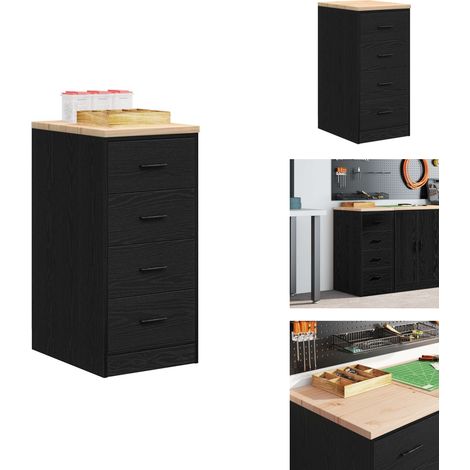 Armoire de rangement de garage noir 40x51x85 cm bois de pin - Armoire De Rangement De Garage - Armoires De Rangement De Garage - Armoire - Armoire De Garage (1/5)