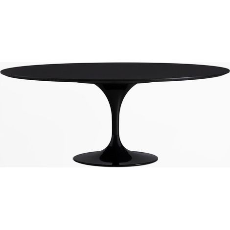 Table tulipe ovale noir pied noir brillant 225 cm (1/5)