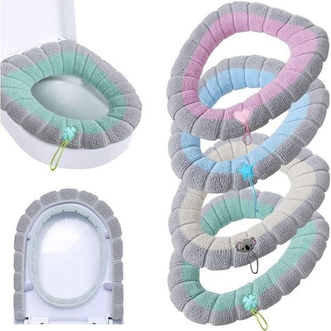 Set mit 4 Toilettensitzkissen mit Griff für dickere Toilettensitze (1/4)