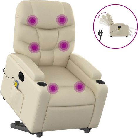 Maison Exclusive - Sillón de masaje elevable eléctrico cuero sint