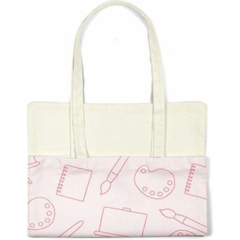 Sac Shopping - Tote Bag Coton - Rose - 34 x 40 cm - Réutilisable Écoresponsable - 1 Pièce (1/4)