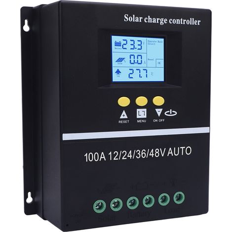Régulateur Solaire MPPT 100A 12V 24V 36V 48V USB Double Modes Multiples Écran LCD Contrôleur de Charge Panneau Solaire (1/5)