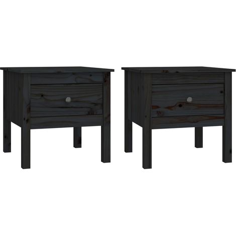 Maison Exclusive - Beistelltische 2 Stk. Schwarz 50x50x49 cm Mass