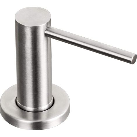 Dispensador de jabón para fregadero de níquel cepillado, bomba de encimera de acero inoxidable, loción de manos, botella integrada (1/5)