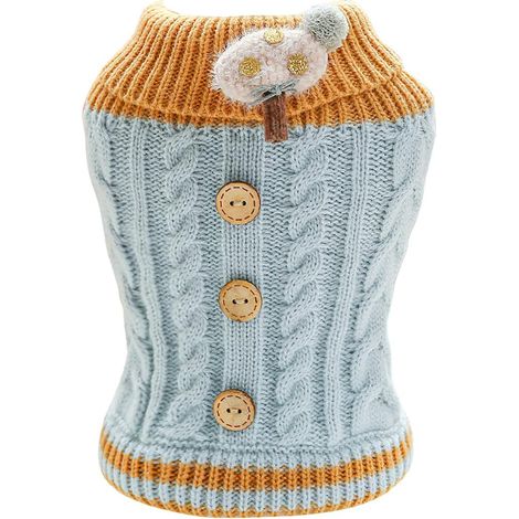 Pull en tricot pour animaux de compagnie (bleu twist M)