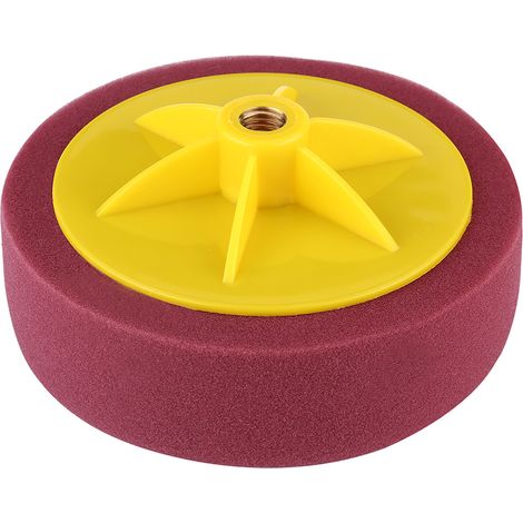 Tampon de polissage en éponge importé de 15 cm (6 pouces) (trou de vis M14) (Ensemble de 3 pièces Noir + Jaune + Bordeaux) (1/5)