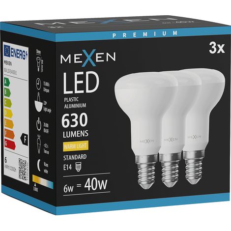Mexen Nova 3x Ampoule LED E14, R50, 6W, Chaude - 3000K, 630 lm - L103-E14-0630-01x03 (1/3)