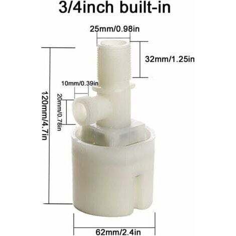 NALOOKAMIC 3/4 Valve de flotteur, la boîte de contrôle du niveau d'eau est une version améliorée de la valve de flotteur traditionnelle, utilisée dans les piscines, réservoirs de bétail, aquaculture, (1/4)