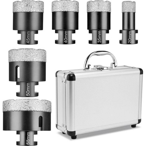 M14 Diamant-Lochsägen-Set, 20/35/40/45/50/68 mm, Winkelschleifer, Diamantbohrer, Nass- und Trockenbohrer für Granit, Porzellan, Stein, Fliesen, Mauerwerk