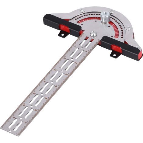 Règle de bord de travail du bois de rapporteur d'acier inoxydable de 10 pouces avec des échelles pour les artisans de bricolage de charpentiers (1/5)