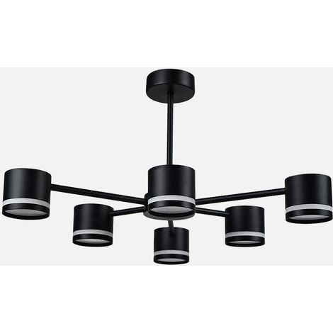 Lampada da soffitto abrila Ortiga nero 54 watt metallo alluminio