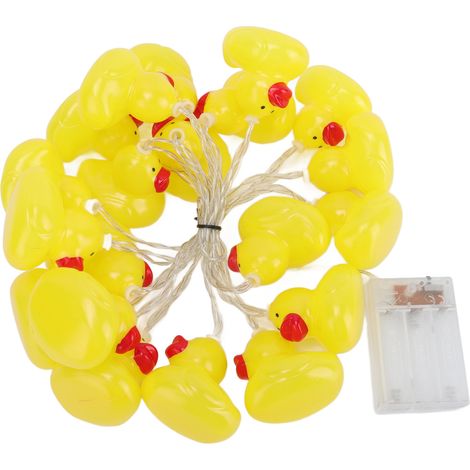 Guirlande lumineuse LED innovante en forme de canard jaune, alimentée par piles, pour décorer votre chambre à Noël, 3 mètres (9,8 pieds), 20 LED, lumière chaude (1/5)