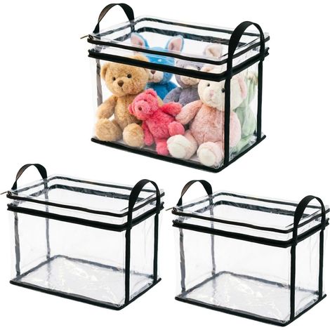 Sac De Rangement En PVC 3 Pièces Avec Poignées Grandes Imperméables  Rangement Livres Boîte Sac À Pour Maison Chambre Placard Salon Bureau École Classe Table Vêtements Couverture (1/5)