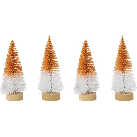 Set mit 4 wunderschönen Mini-Weihnachtsbäumen für die Festtagsdekoration, kleine Kiefernzweige als Tischdekoration, Weihnachtsschmuck (1/5)