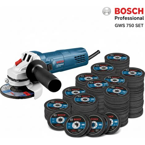 Bosch PRO Inox+Metall Trennscheiben 125 mm, 200 Stück + Winkelschleifer GWS 750