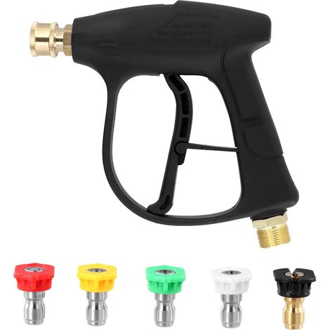 Pressure Washer Gun with 5 Nozzle Tips, M22-14 Threaded Inlet, 1/4" Quick Connect Adapter, 4000 PSI (1/5)
