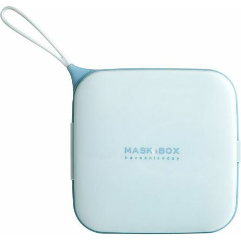 Boîte de masque carré anti-poussière créatif portable portable anti-fouling couvercle rabattable en plastique clip de stockage temporaire bleu ciel + rose orange 2 à vendre (1/5)