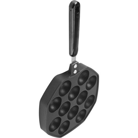 Moule à takoyaki 12 cavités en aluminium antiadhésif, plaque pour boules de poulpe, crêpes et pâtisserie, cuisson facile. (1/5)