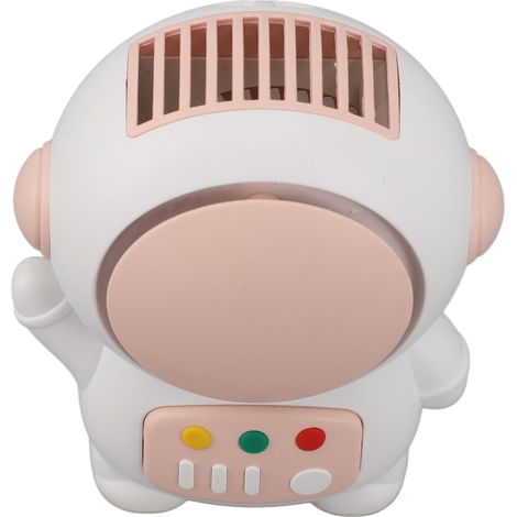 Mini ventilateur astronaute, rose, rechargeable par USB, silencieux, sans pales, 2 vitesses réglables, ventilateur astronaute portatif pour une utilisation en extérieur (1/5)