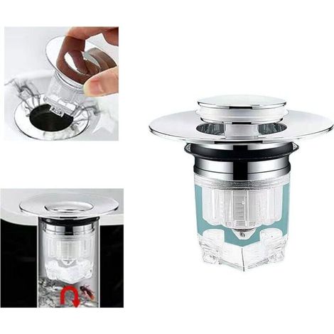 Spülbecken-Abflussfilter – Geruchsneutralisierend – Pop-up-Drucksystem – Kupferkern – Geruchsabweisende Abflussabdeckung (1/4)