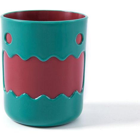 Gobelet pour bain de bouche avec motif de petit monstre - Réutilisable - En plastique -- Vert (1/5)
