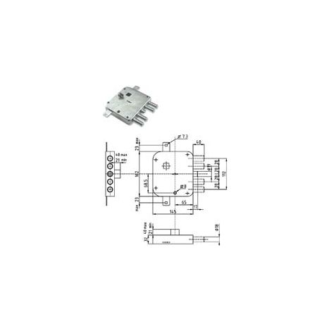SERRATURA TRIPLICE APPLICARE CON SCROCCO DOPPIA MAPPA BLINDATE STRONG  mm.65 SX (SER 3222 2SB)    DIERRE