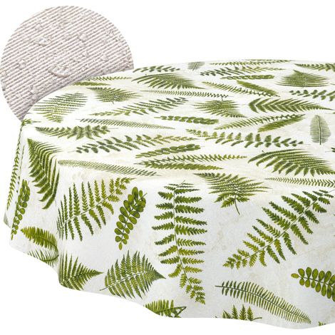 Nappe enduite Fougère Ronde Ø 140 cm extérieur imperméable (1/5)