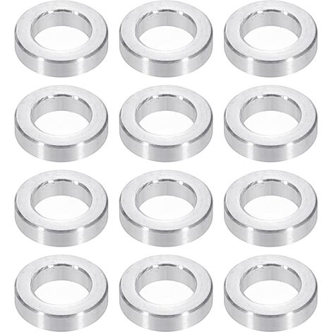 Rondelles en Aluminium M6, 12pcs Entretoise Métallique à Vis Ronde, Rondelle Plate pour Vis Tige Écrous Boulons, Bague d'Écartement en Métal 6.2mm ID x 10mm OD x 3mm Hauteur (1/5)