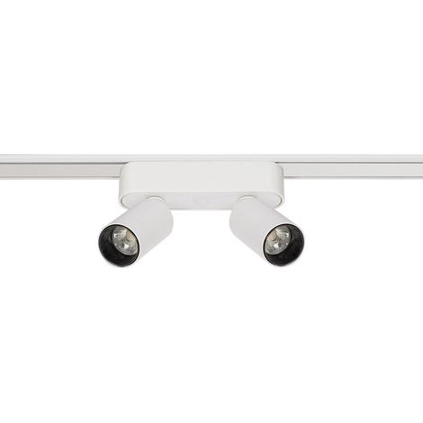 Faretto Doppio LED Binario Magnetico Monofase 25mm Super Slim 10W 48V CRI90 Bianco (UGR16) Bianco Naturale 4000K (1/5)